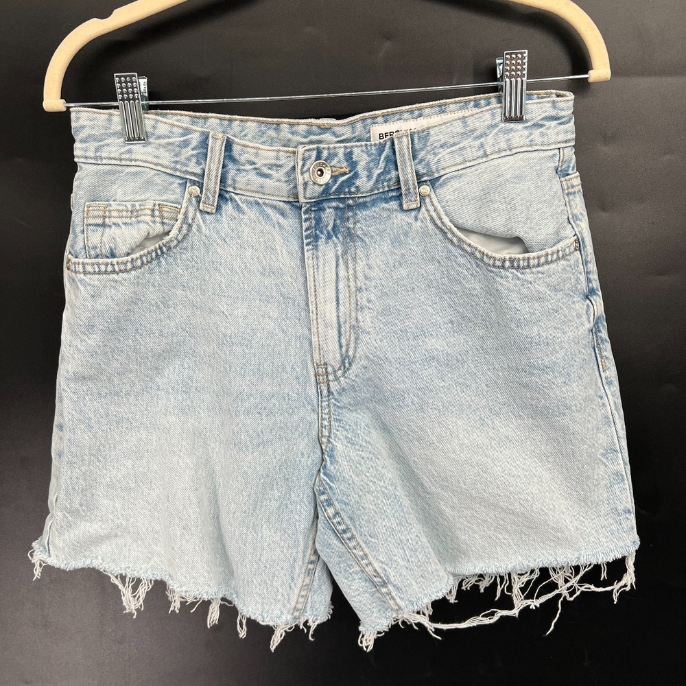 Bershka high rise denim shorts Casual Y2K 90s Grunge indie sleaze‎ jean boho 4